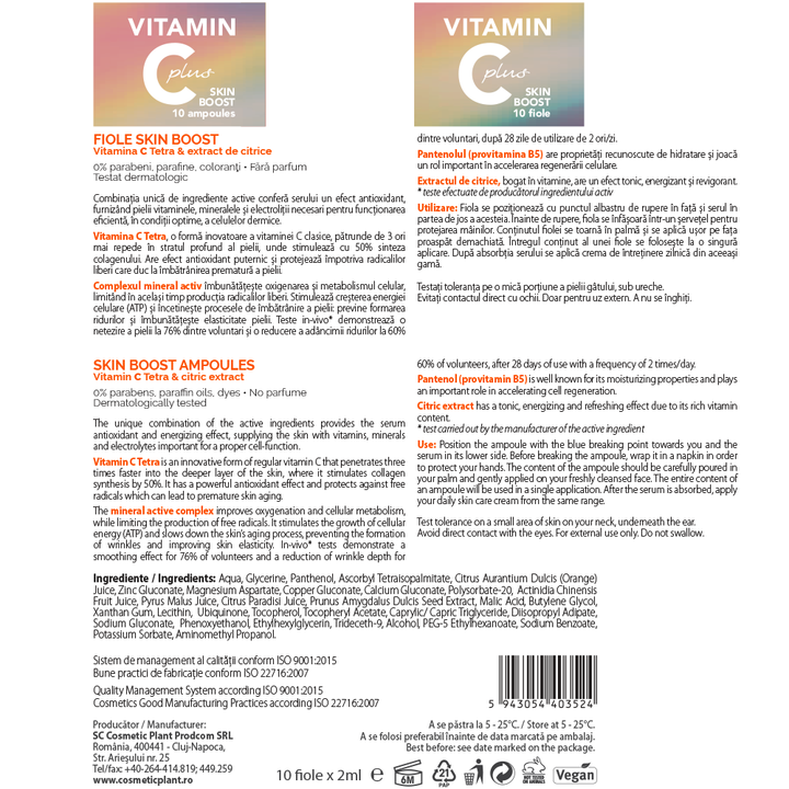Fiole Skin Boost cu Vitamina C Tetra