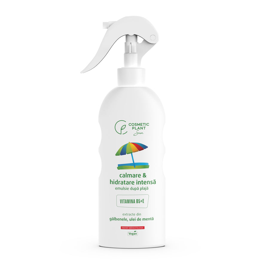 Emulsie calmanta-hidratanta dupa plaja cu ulei de menta si extract de galbenele
