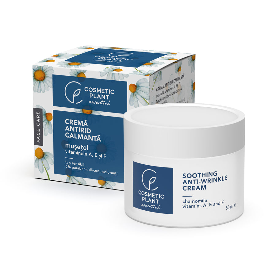 Cremă antirid calmantă extract de mușețel & vitaminele A, E și F