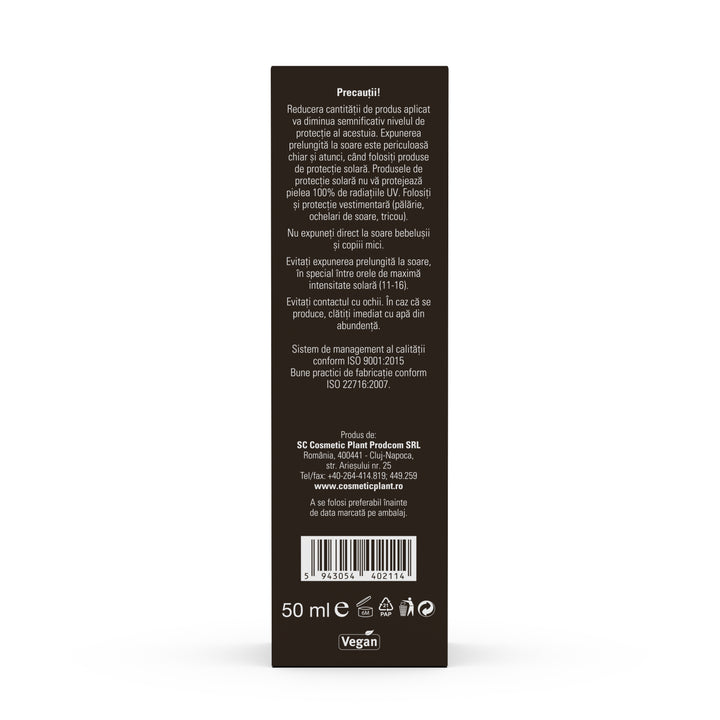 Cremă protectoare pentru față OLIV cu SPF50 cu ulei de măsline, ceai verde, vit. E, pantenol