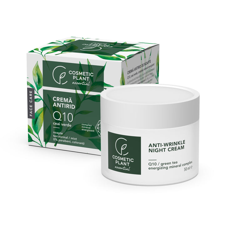 Cremă antirid de noapte Q10 + ceai verde și complex mineral energizant