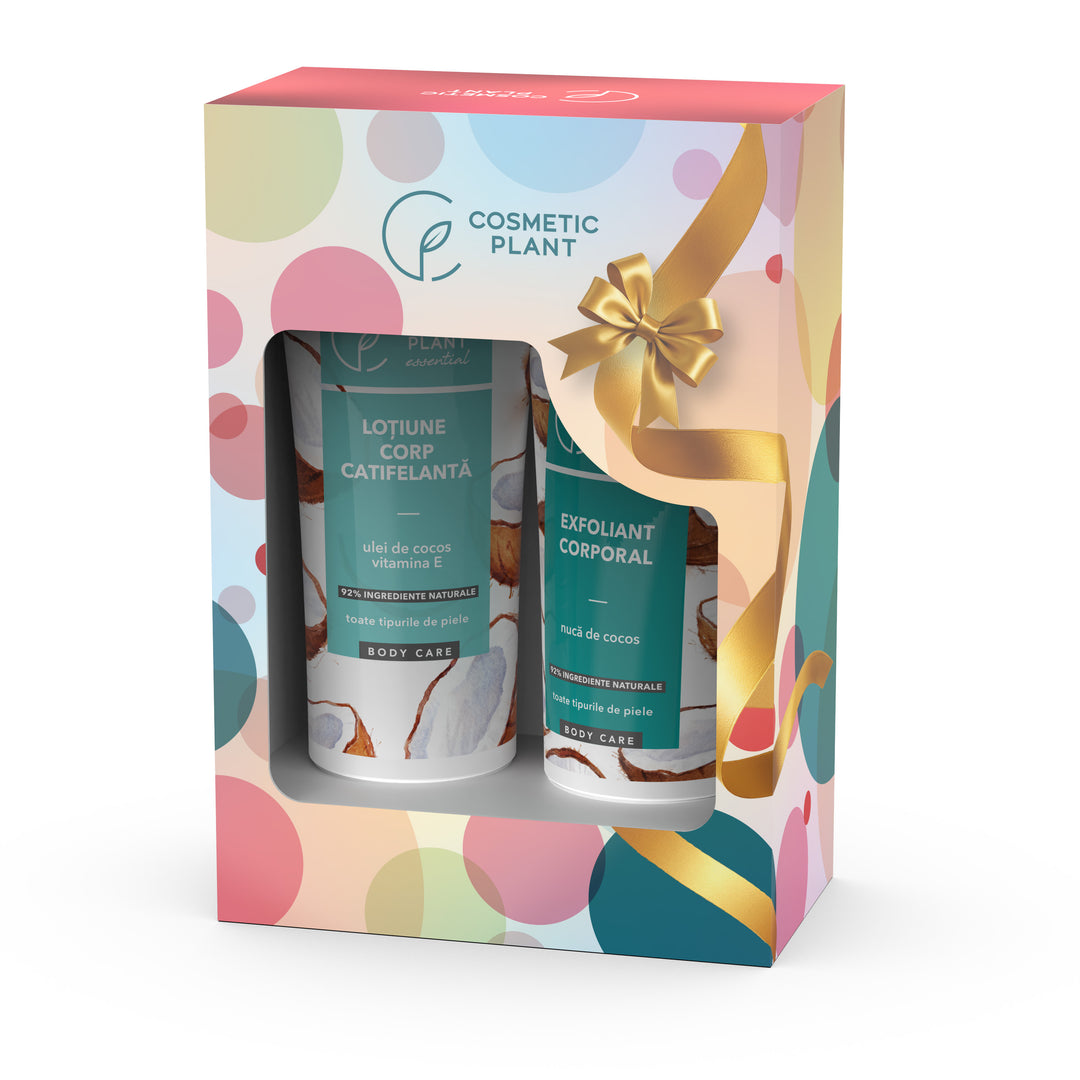 Set Body Care COCOS - Loțiune corp catifelantă 200 ml + Exfoliant corporal 150 ml