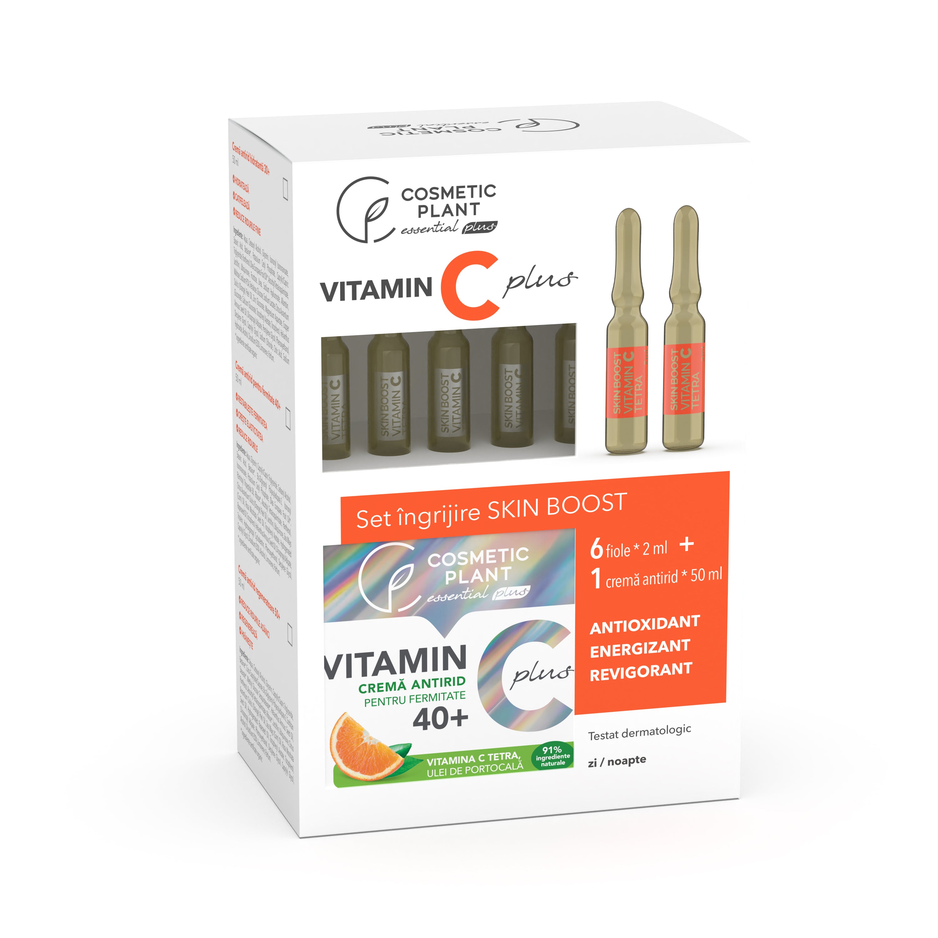 Set îngrijire Skin Boost 40+ | Fiole si crema cu Vitamina C Tetra