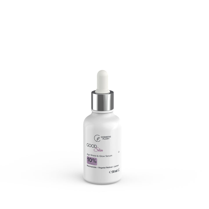 GOOD Skin – Age Shield & Glow Serum cu Niacinamidă, Vegetal Retinol și Extract de lămâie