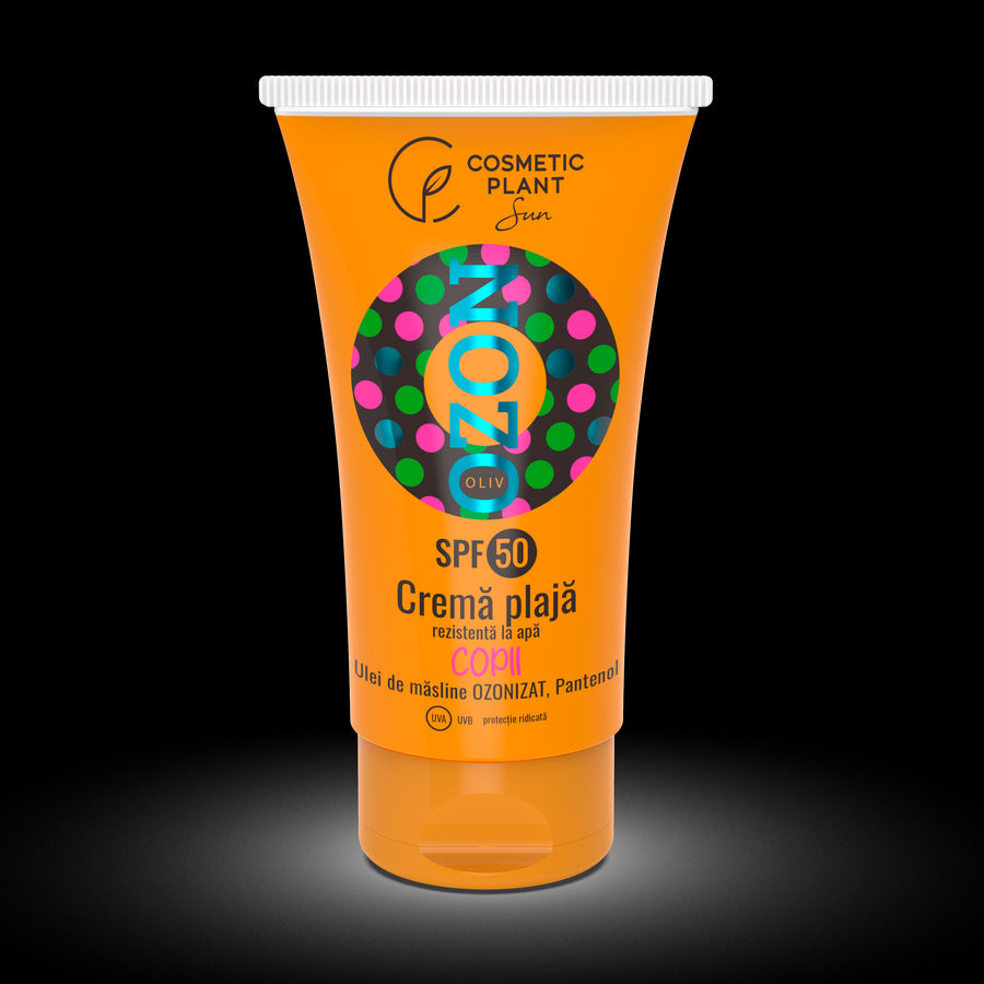 Cremă plajă pentru copii OZON SPF50 rezistentă la apă cu ulei de măsline ozonizat