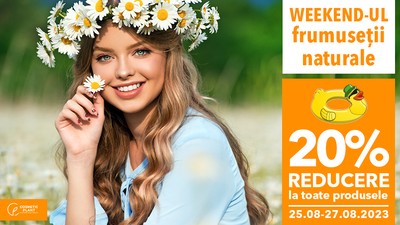 [PROMO] Weekendul Frumuseții Naturale între 25-27 august cu -20% reducere la produsele COSMETIC PLANT