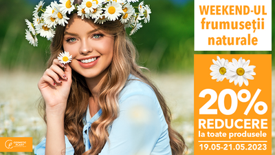 [PROMO] Weekendul Frumuseții Naturale între 19-21 mai, cu -20% reducere la toate produsele