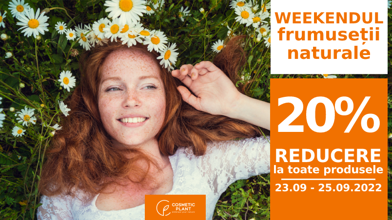 [PROMO] Weekendul Frumuseții Naturale între 23-25 septembrie, cu -20% reducere la toate produsele