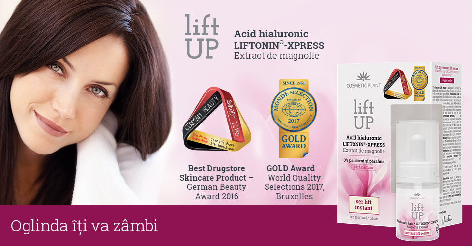 Cosmetic Plant, din nou pe podiumul World Quality Selections, Bruxelles. Serul Lift Instant – LiftUp câștigă premiul Gold Award