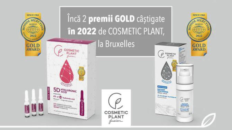 Încă 2 premii GOLD câștigate în 2022 de COSMETIC PLANT, la Bruxelles