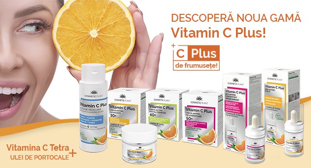 Descoperă noua gamă Vitamin C Plus cu vitamina C Tetra și ulei esențial de portocale!