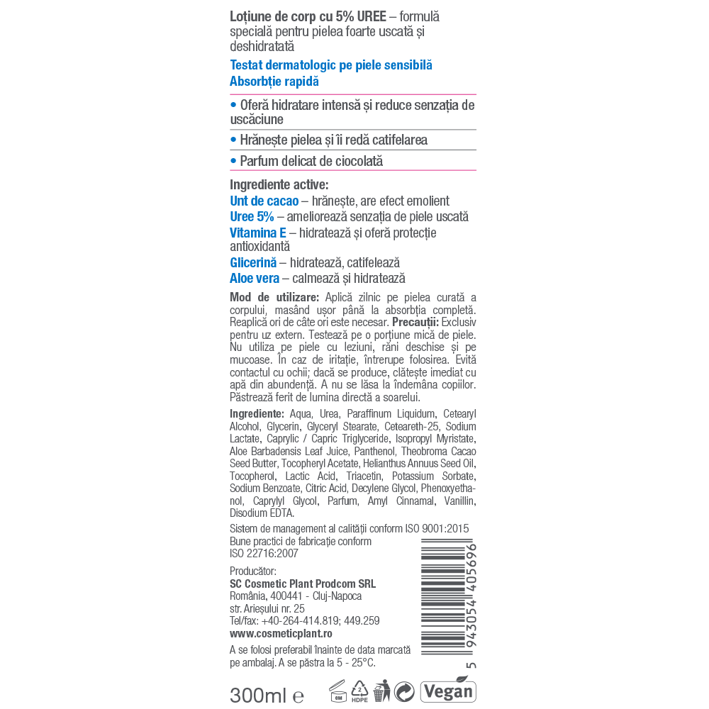 Active Care - Lotiune cu 5% Uree pentru piele foarte uscată
