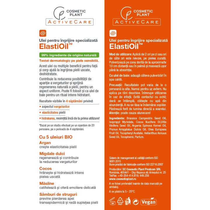 Active Care - ElastiOil Ulei pentru îngrijire specializată