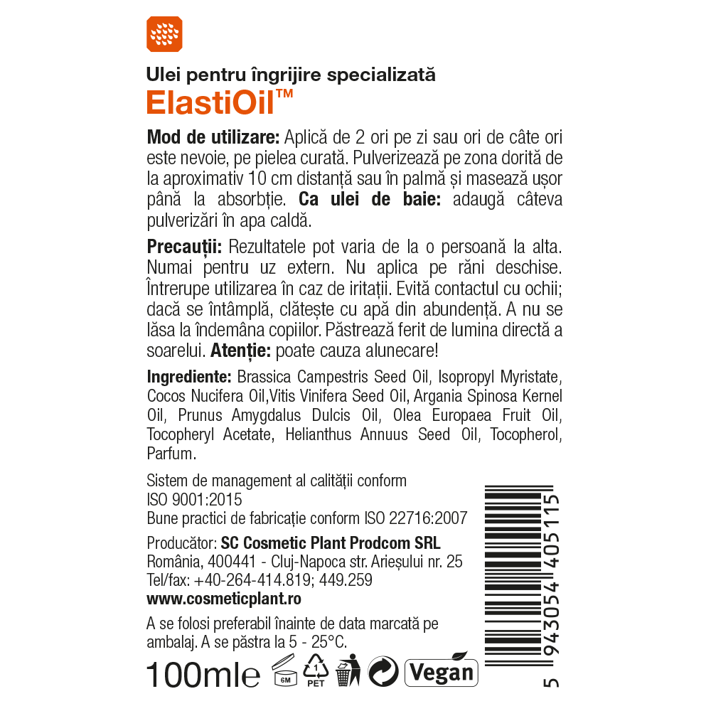 Active Care - ElastiOil Ulei pentru îngrijire specializată