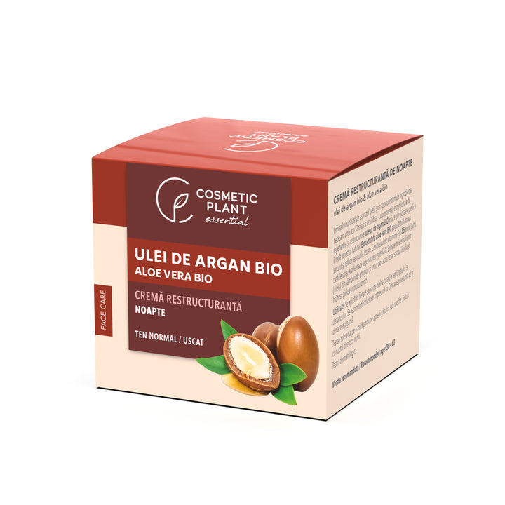 Cremă restructurantă de noapte cu ulei de argan bio si extract bio de aloe vera