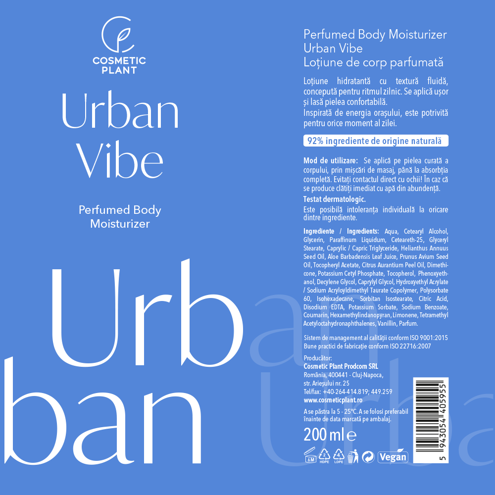 Loțiune de corp parfumată Urban Vibe Body Moisturizer