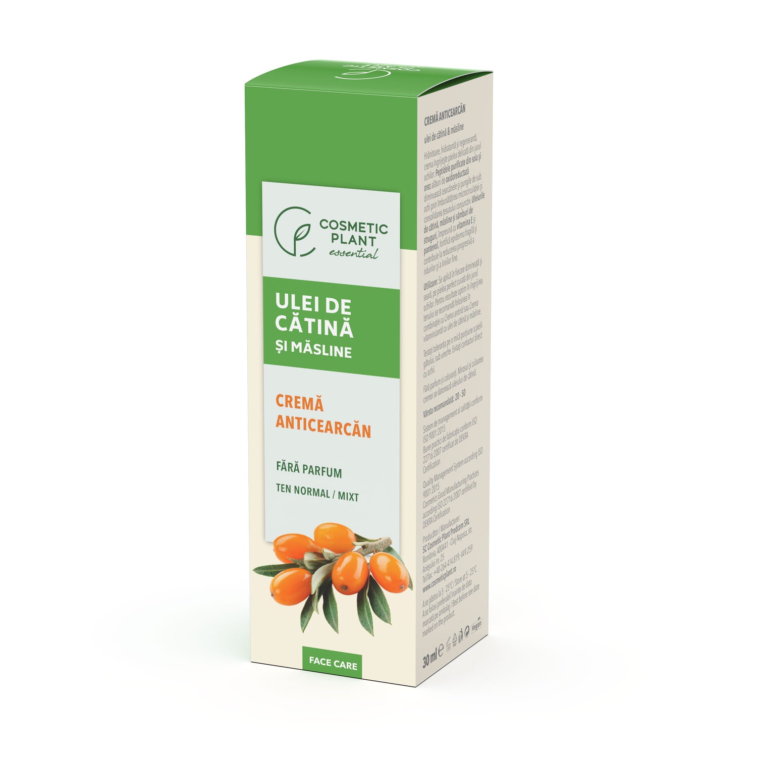 Cremă anticearcăn cu ulei de cătină şi măsline 30 ml
