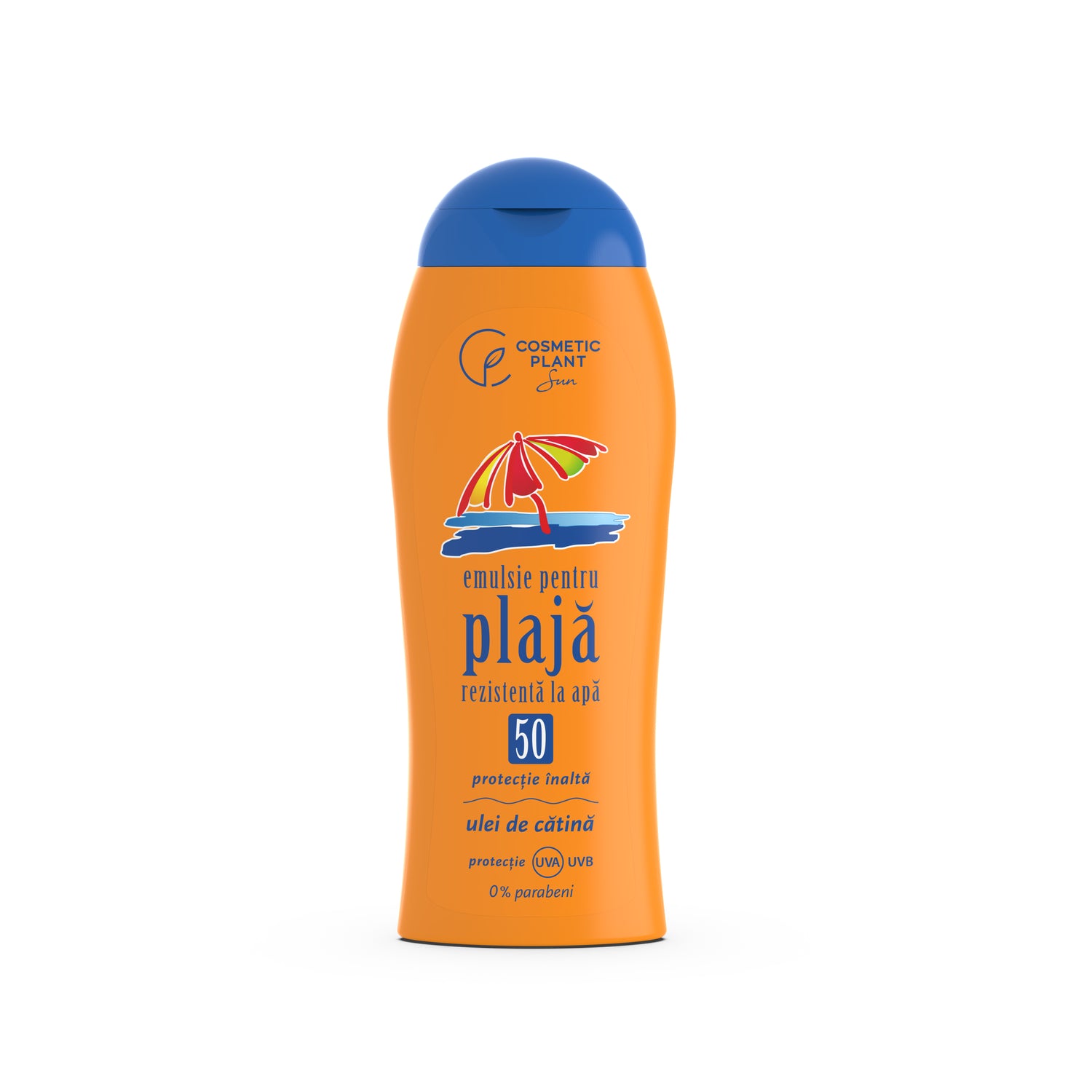 Emulsie plajă rezistentă la apă SPF50 cu ulei de cătină