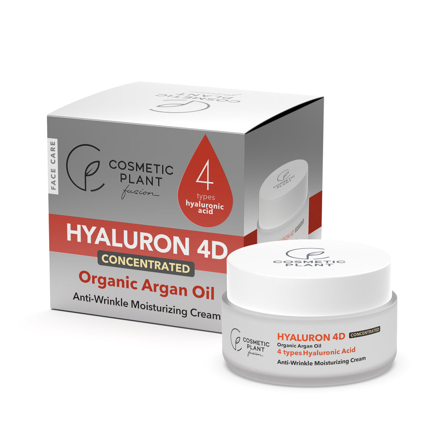 4D - Cremă antirid hidratantă cu acid hialuronic 4D & ulei de argan organic