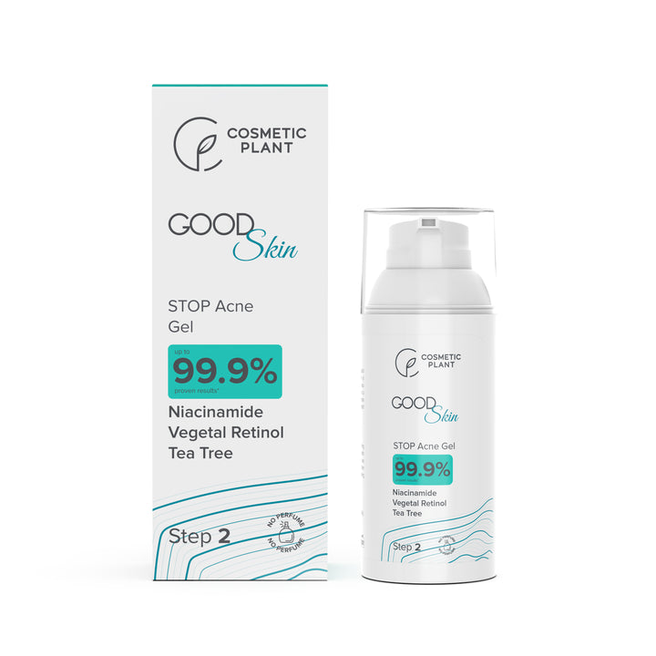 GOOD Skin – STOP Acne Gel cu Niacinamidă, Vegetal Retinol și Tee Trea Oil
