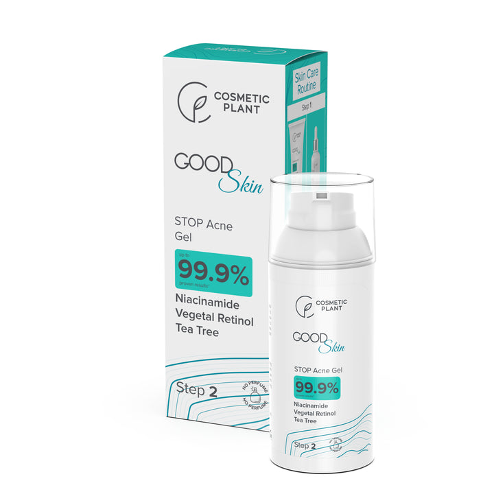 GOOD Skin – STOP Acne Gel cu Niacinamidă, Vegetal Retinol și Tee Trea Oil