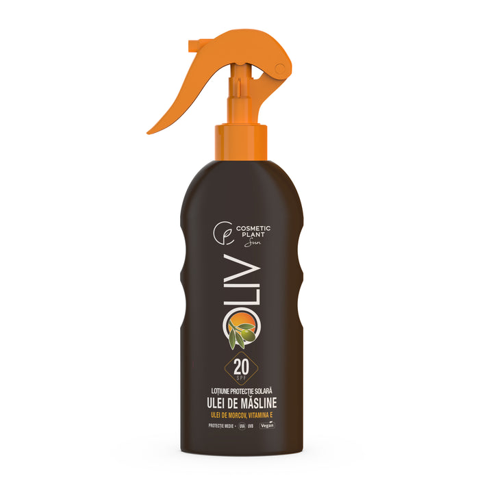 Emulsie plajă OLIV SPF20 cu ulei de morcov şi măsline