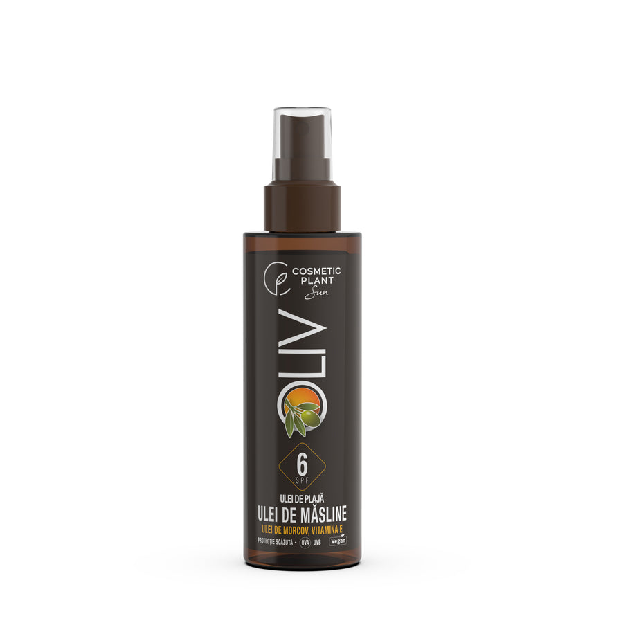 Ulei pentru plajă OLIV SPF 6 cu ulei de morcov, ulei de măsline şi vitamina E (150 ml)