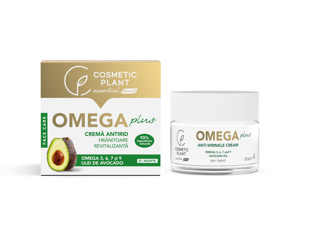 Cremă antirid hrănitoare și revitalizantă OMEGA Plus cu Omega 3, 6, 7, 9 & ulei de avocado