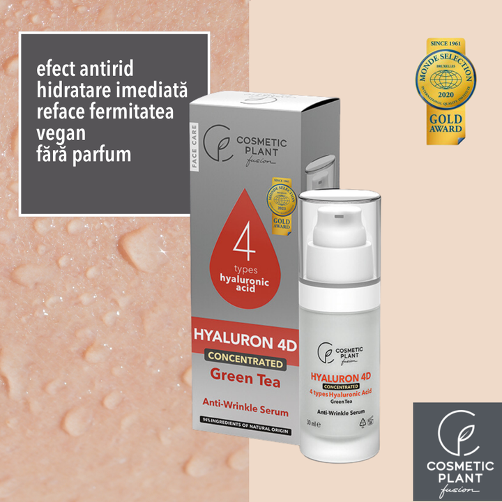 HYALURON 4D - Ser antirid concentrat cu acid hialuronic 4D & extract de ceai verde