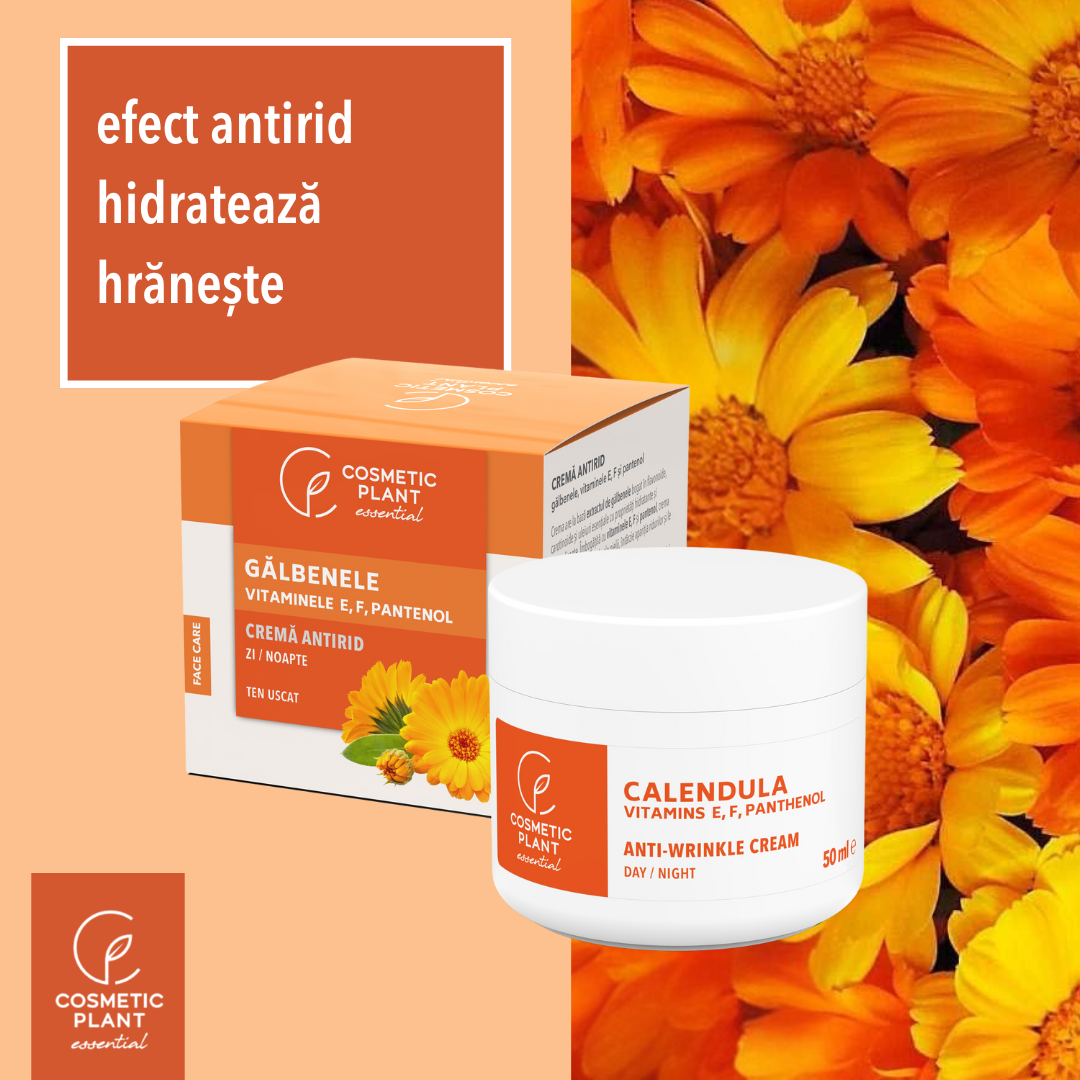 Cremă antirid cu gălbenele şi vitaminele E, F si  pantenol