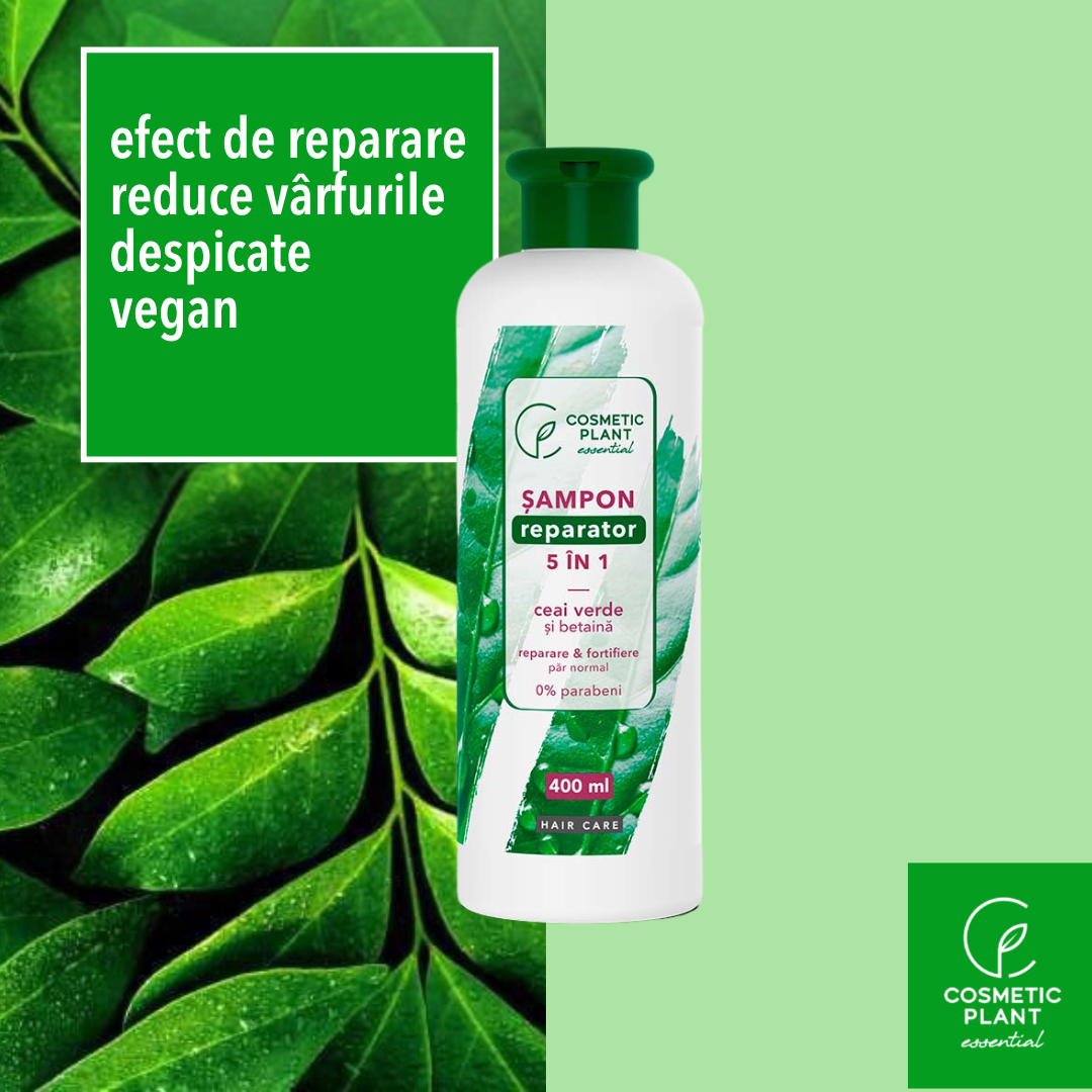 Șampon reparator 5 în 1 cu ceai verde și betaină - 400 ml