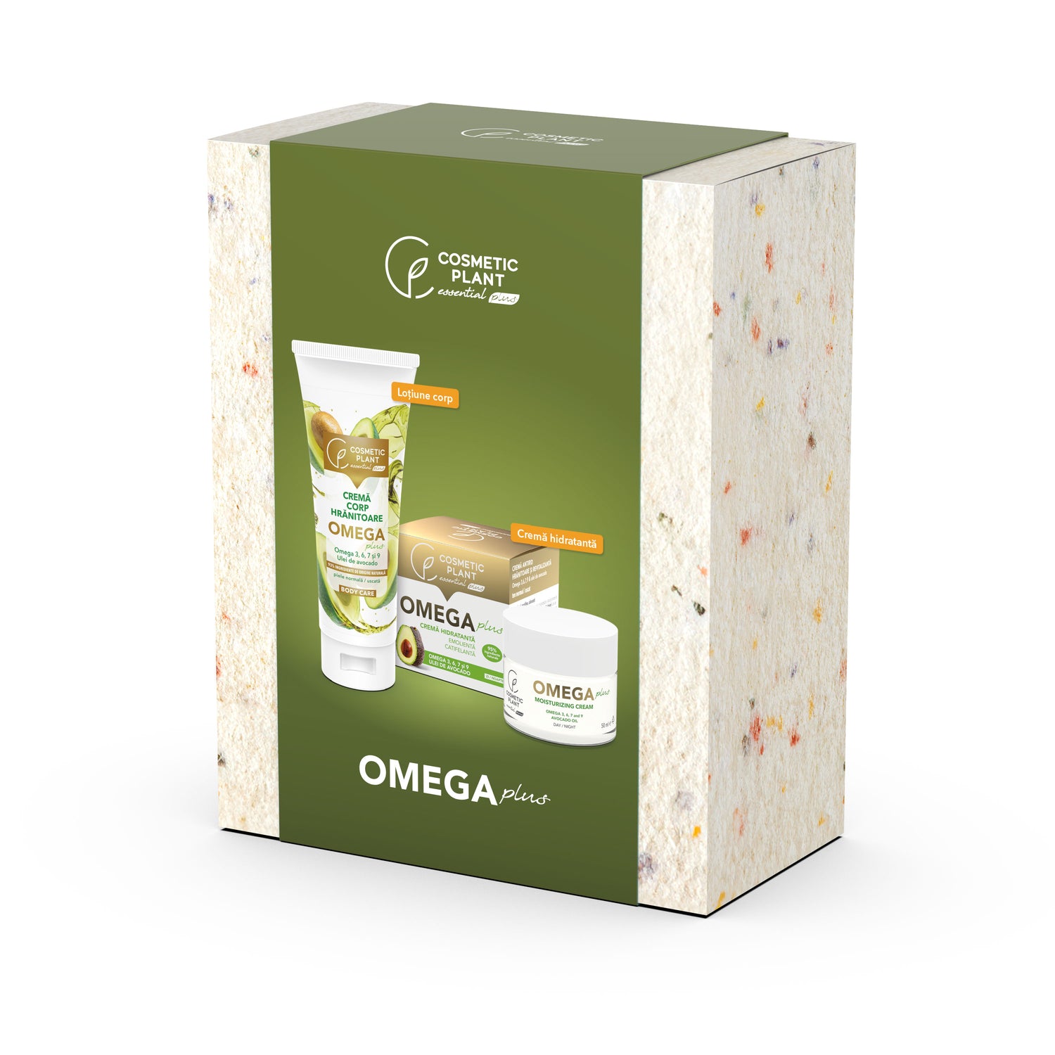 Set cadou OMEGA Plus  - Cremă hidratantă emolientă și catifelantă OMEGA Plus – 50 ml + Cremă de corp hrănitoare OMEGA Plus – 200 ml