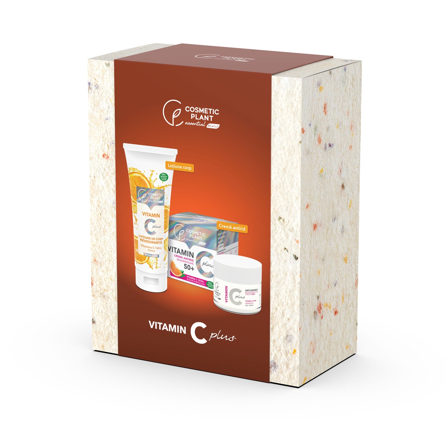 Set cadou Vitamin C Plus  - Cremă antirid regeneratoare 50+ Vitamin C Plus – 50 ml + Loțiune de corp revigorantă Vitamin C Plus – 200 ml