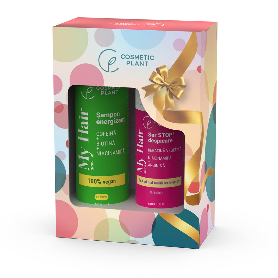 Set cadou MY HAIR - Șampon energizant 250 ml + Ser STOP! despicare 150 ml