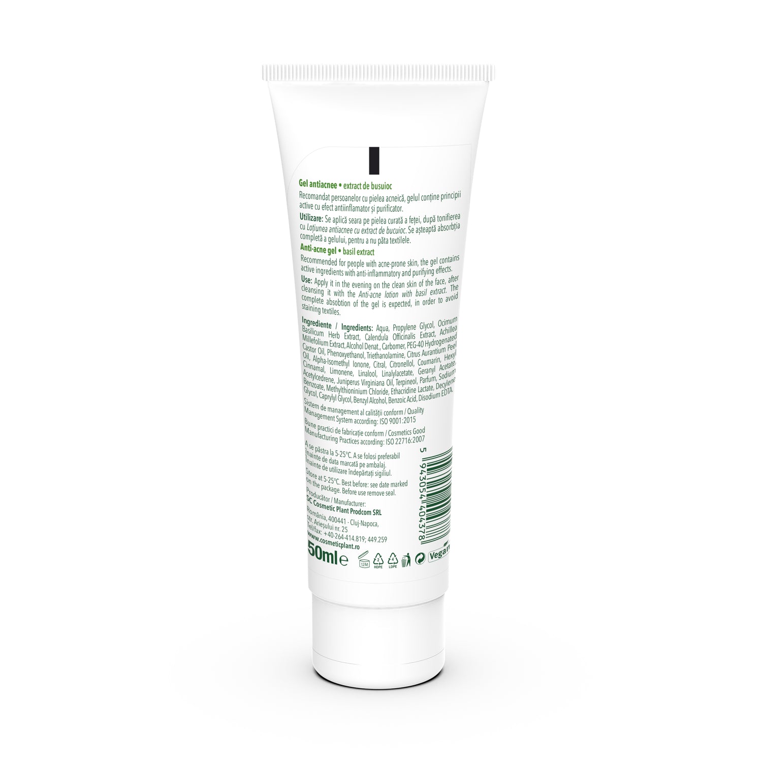 Gel antiacnee cu extract de busuioc – 50 ml