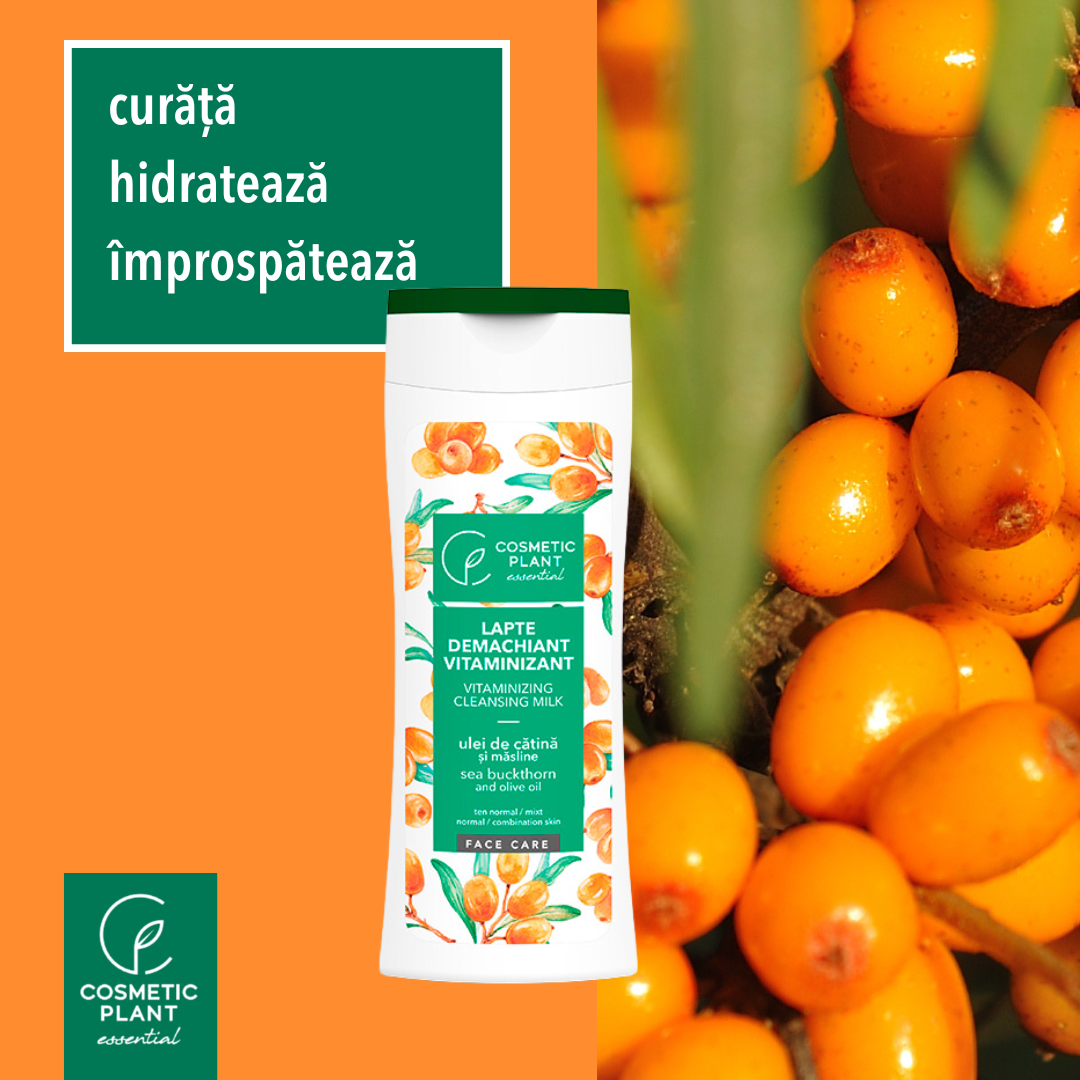 Lapte demachiant vitaminizant cu ulei de cătină şi măsline 200 ml