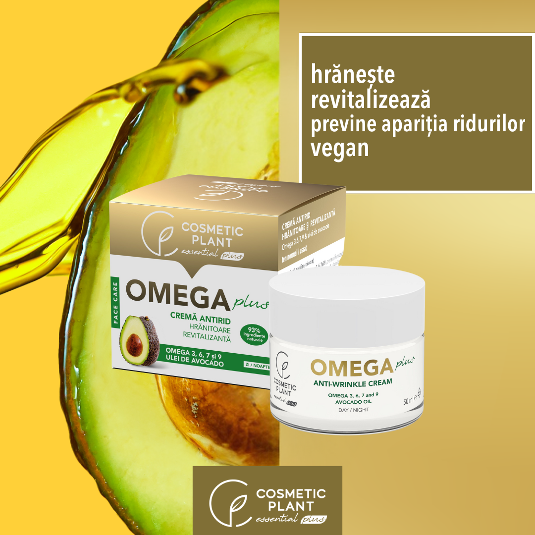 Cremă antirid hrănitoare și revitalizantă OMEGA Plus cu Omega 3, 6, 7, 9 & ulei de avocado