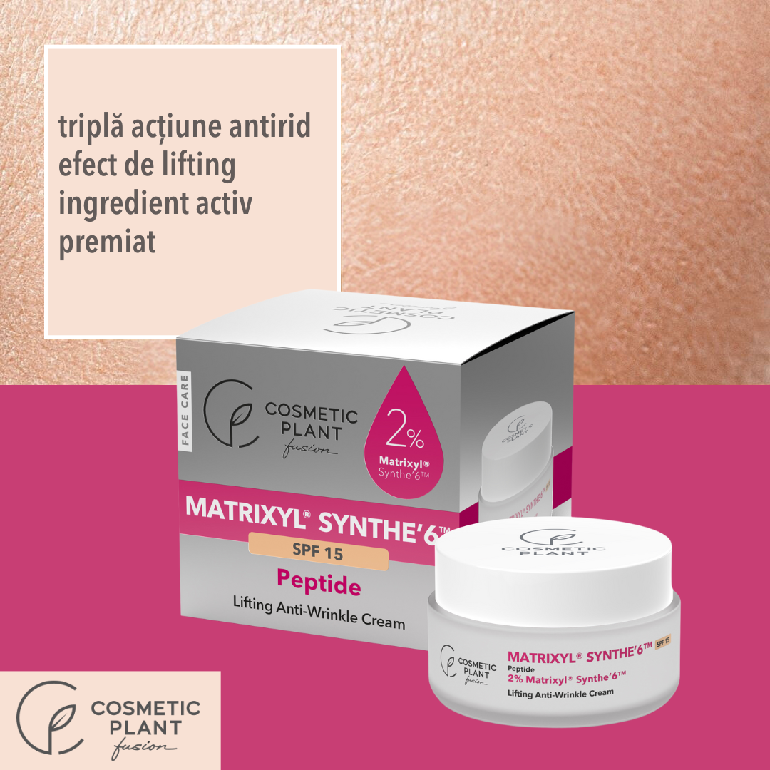 Cremă antirid cu efect de lifting cu 2% Matrixyl® Synthe’6 ™ & ulei de măsline organic - SPF 15