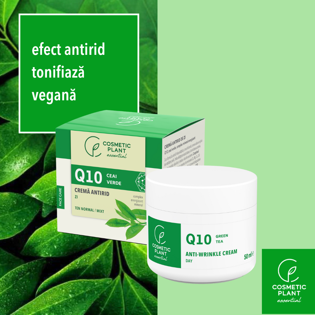Cremă antirid de zi Q10 + ceai verde și complex mineral energizant
