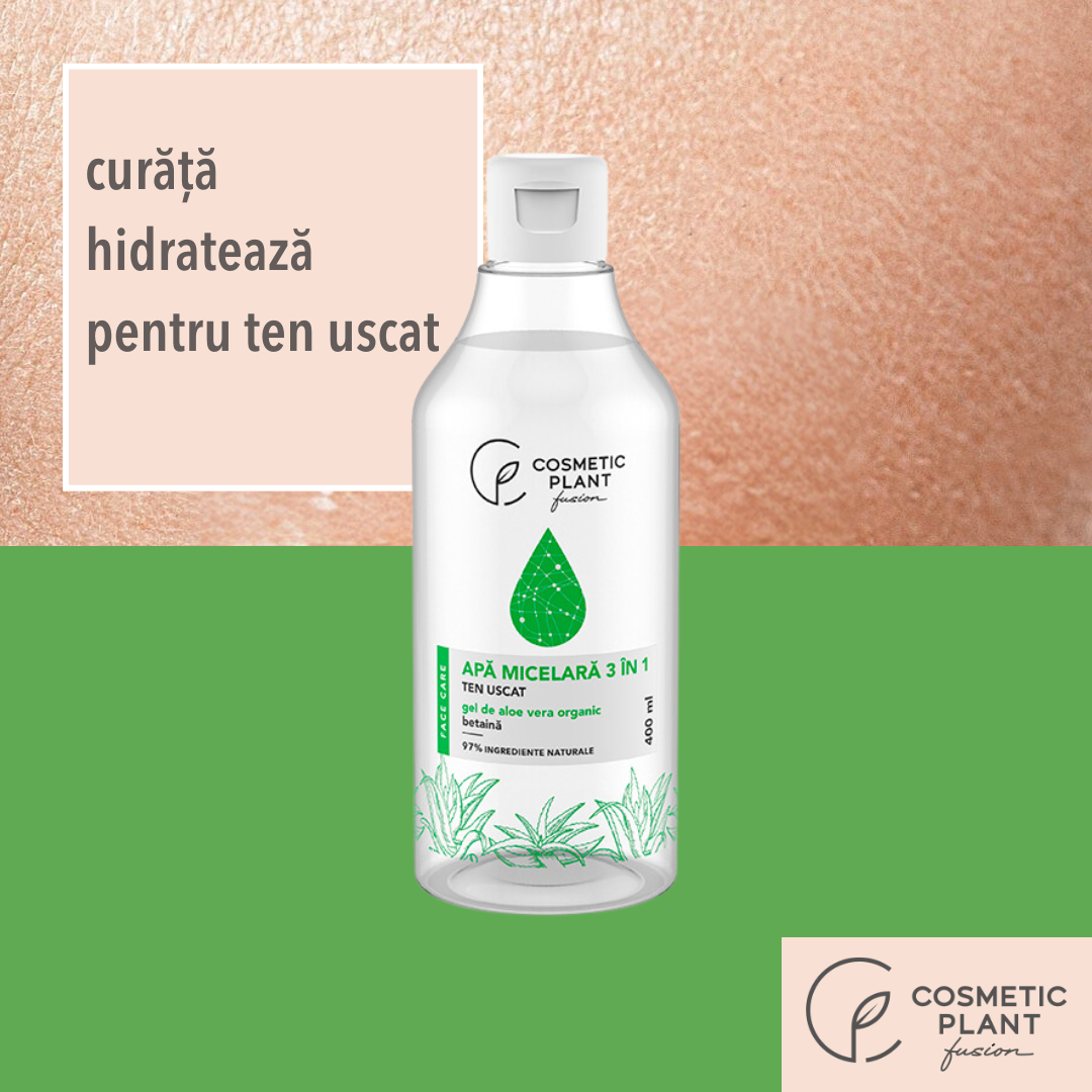 Apă micelară 3 în 1 cu gel de aloe vera organic & betaină