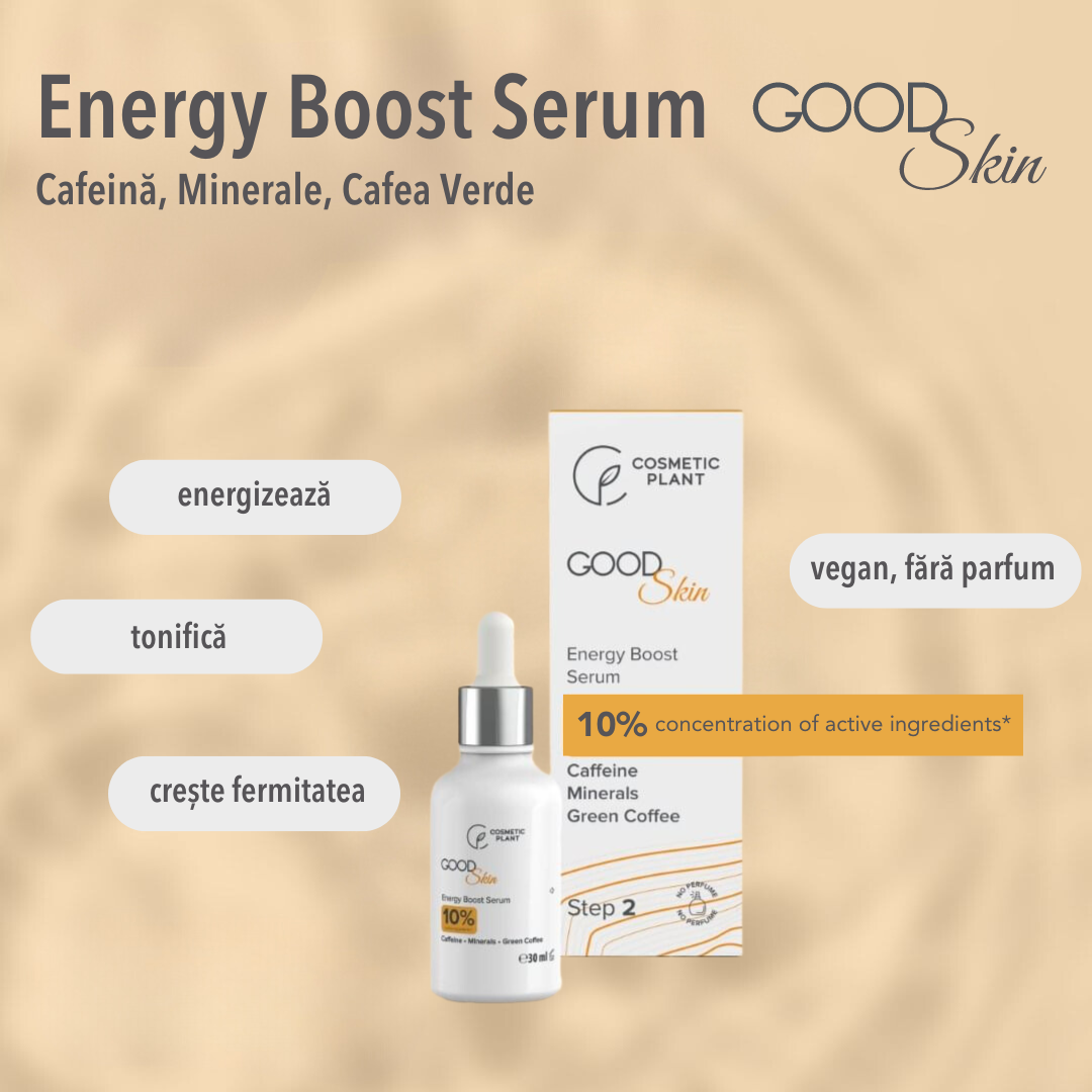 GOOD Skin – Energy Boost Serum cu Cafeină, Minerale și Cafea verde