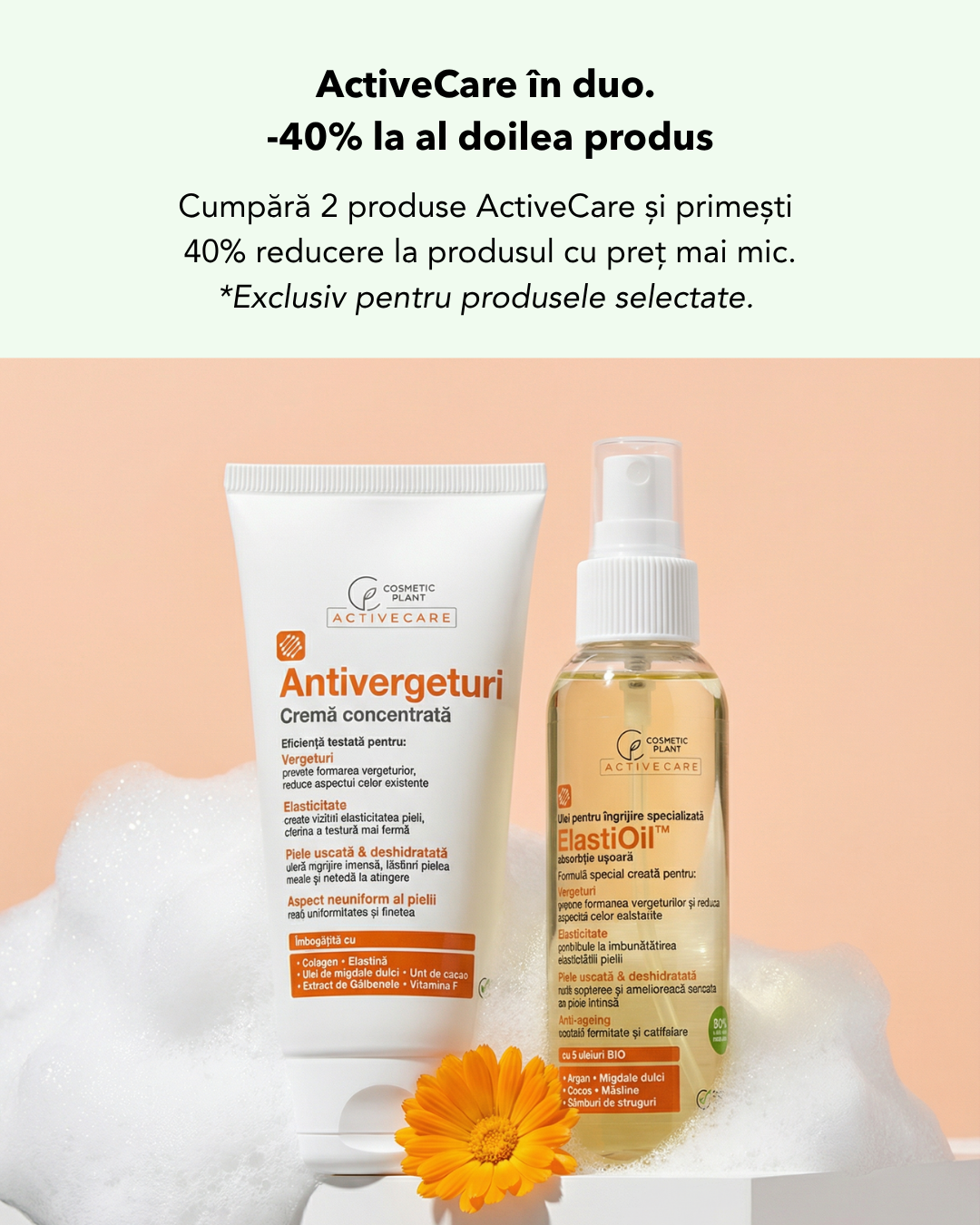 Banner promo Active Care, Cumpara 2 produse Acrtive Care si primesti 40% reducere la produsul cu pret mai mic