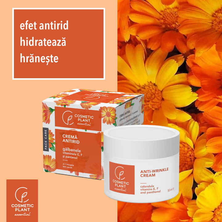 Cremă antirid cu gălbenele şi vitaminele E, F si  pantenol