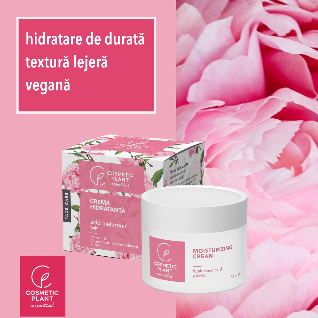 Cremă hidratantă cu acid hialuronic & bujor