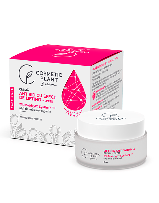 Cremă antirid cu efect de lifting cu 2% Matrixyl® Synthe’6 ™ & ulei de măsline organic - SPF 15