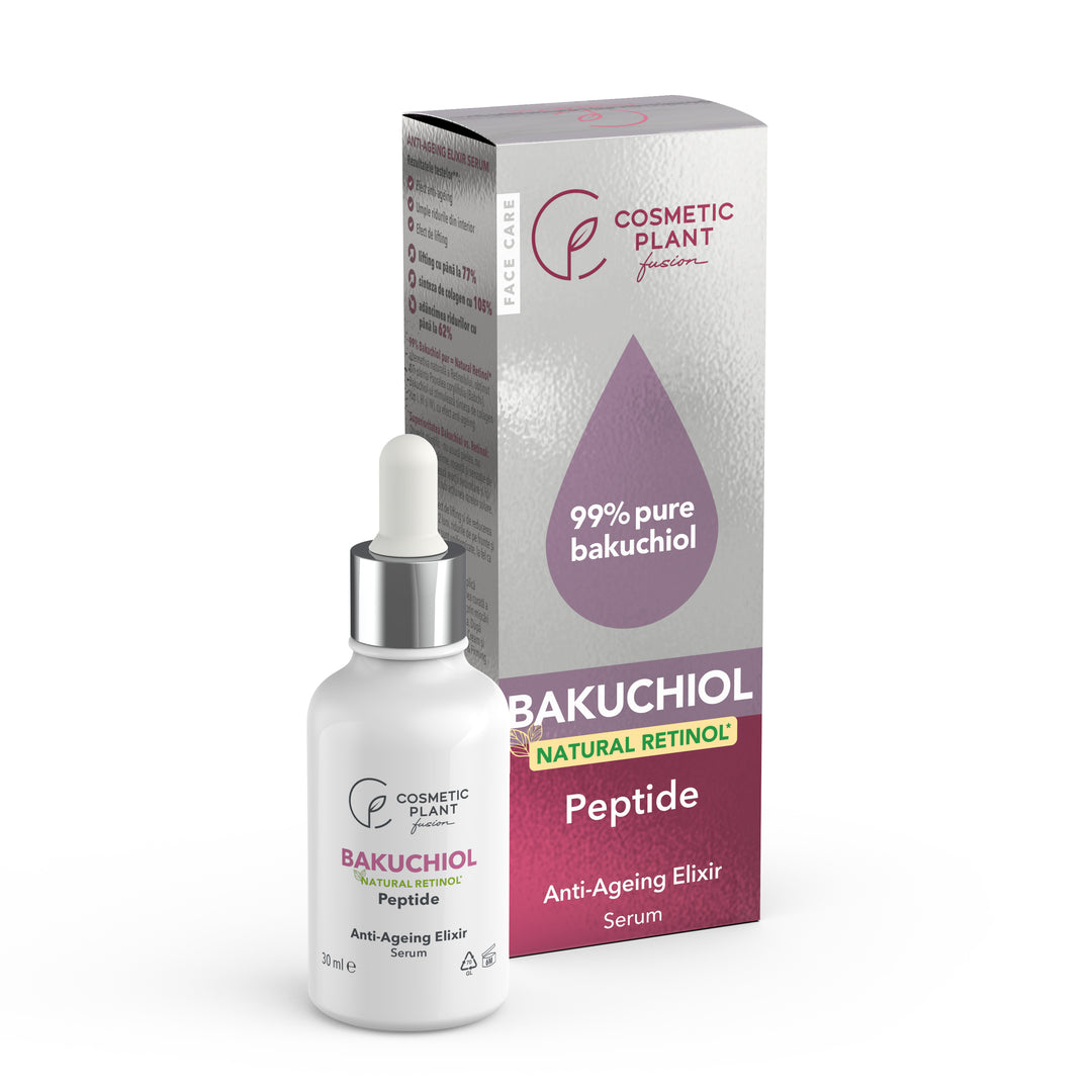 BAKUCHIOL – Anti-Ageing Elixir Serum cu Bakuchiol 99% puritate (Natural Retinol*) și Peptidă