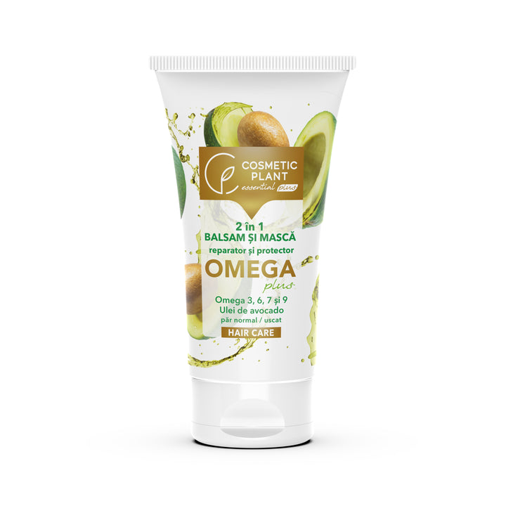 2 în 1 Balsam și mască reparator și protector OMEGA Plus cu Omega 3, 6, 7, 9 & ulei de avocado