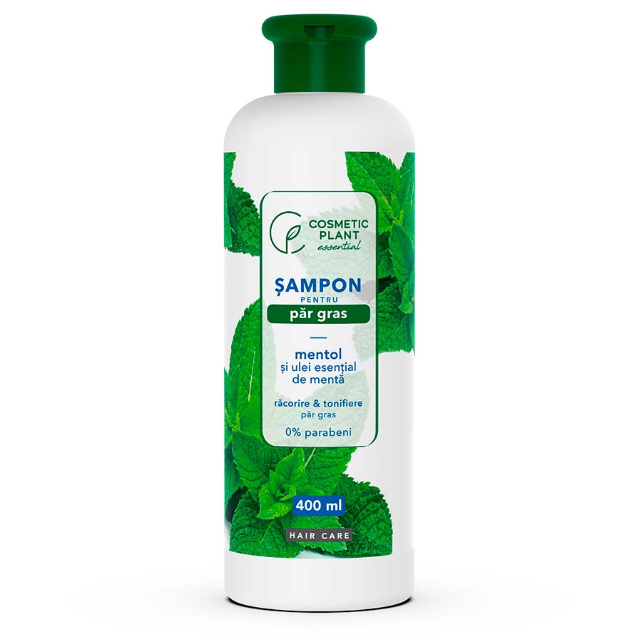 Șampon pentru păr gras cu mentol și ulei esențial de mentă - 400 ml
